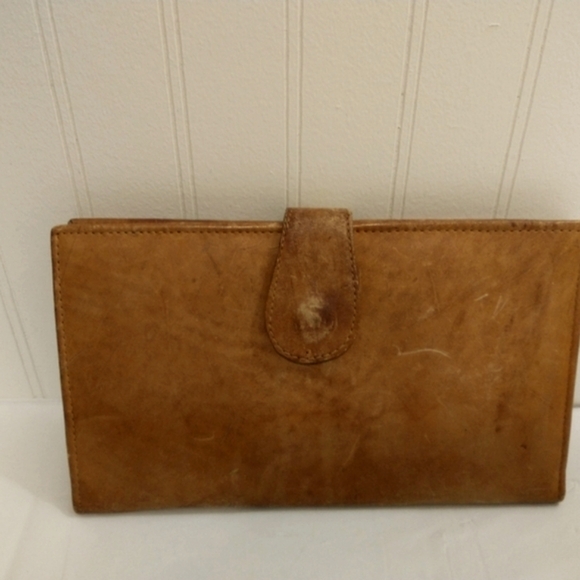 Vintage Men's Leather Portfolio Wallet ‘Handmade Product Soft Supple Leather Tan - Picture 3 of 5